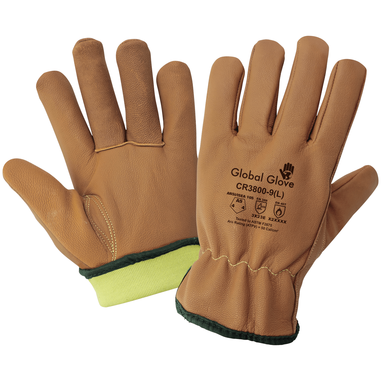 Premium-grade grain goatskin leather drivers glove (Oil, Water, Cut, Abrasion, Puncture, and Flame Resistant) - Spill Control